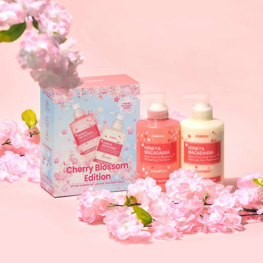 KUNDAL Honey & Macadamia Limited Edition Cherry Blossom Hair Set 500ml*2