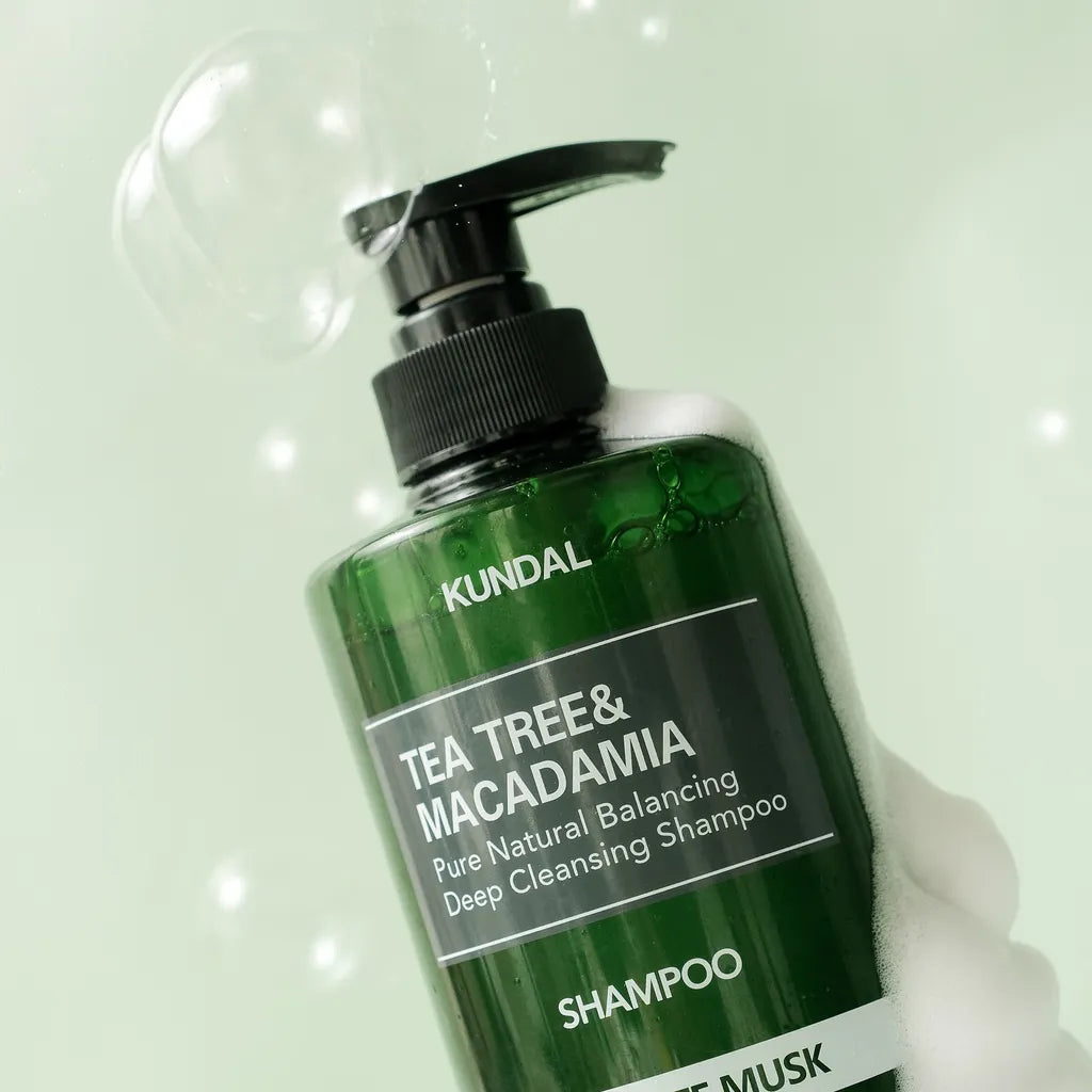 KUNDAL Tea Tree & Macadamia Deep Cleansing Shampoo-Baby Powder 500ml