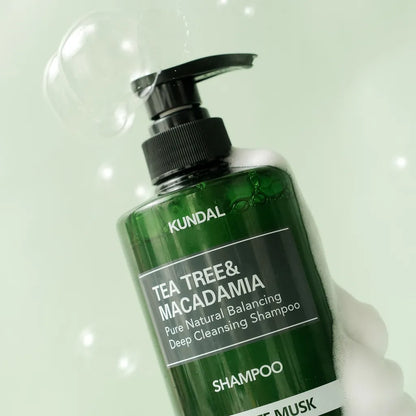 KUNDAL Tea Tree & Macadamia Deep Cleansing Shampoo-Baby Powder 500ml