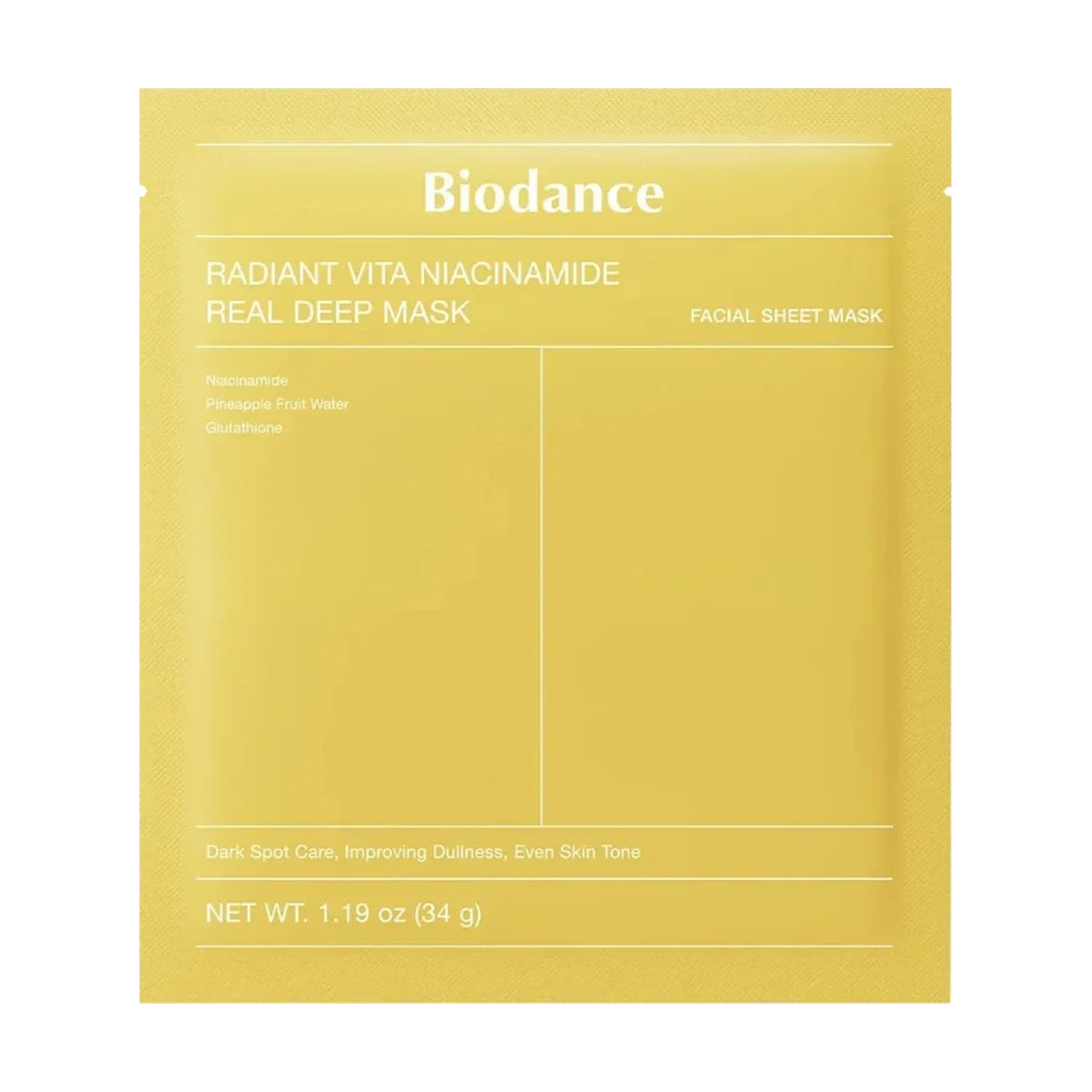 Biodance Radiant Vita Niacinamide Real Deep Mask 4pk