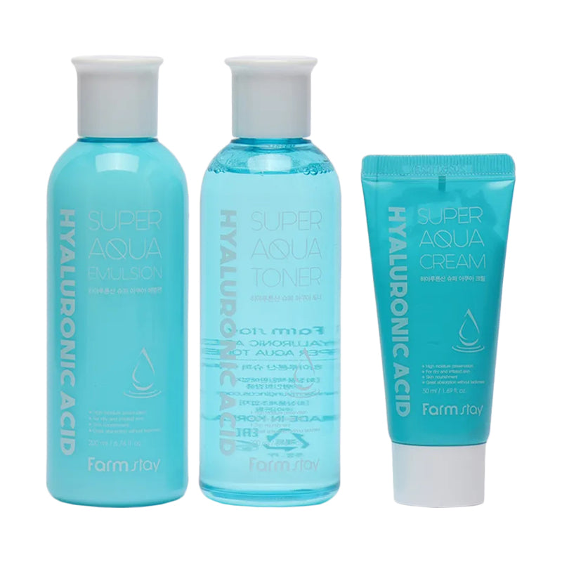 Farmstay Hyaluronic Acid Super Aqua Skin Care 3 Set