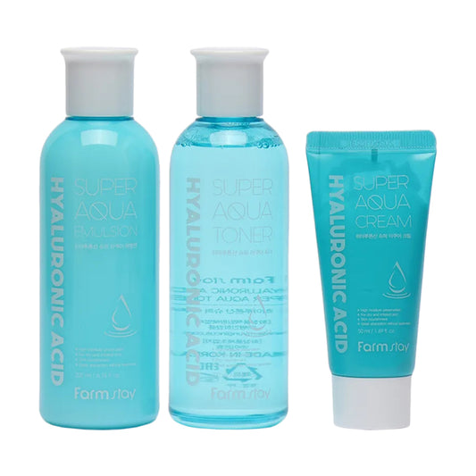 Farmstay Hyaluronic Acid Super Aqua Skin Care 3 Set
