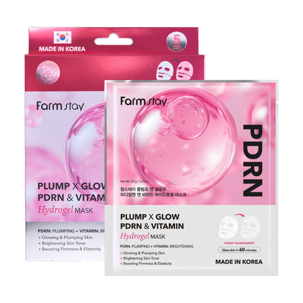 Farmstay Plump X Glow PDRN & Vitamin Hydrogel Mask 5pk
