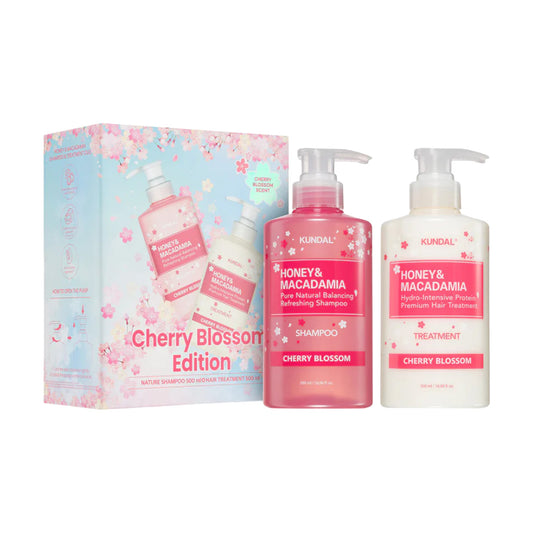KUNDAL Honey & Macadamia Limited Edition Cherry Blossom Hair Set 500ml*2