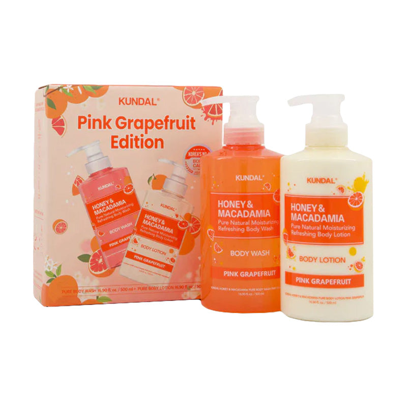 KUNDAL Honey & Macadamia Limited Edition Pink Grapefruit Body Set 500ml*2