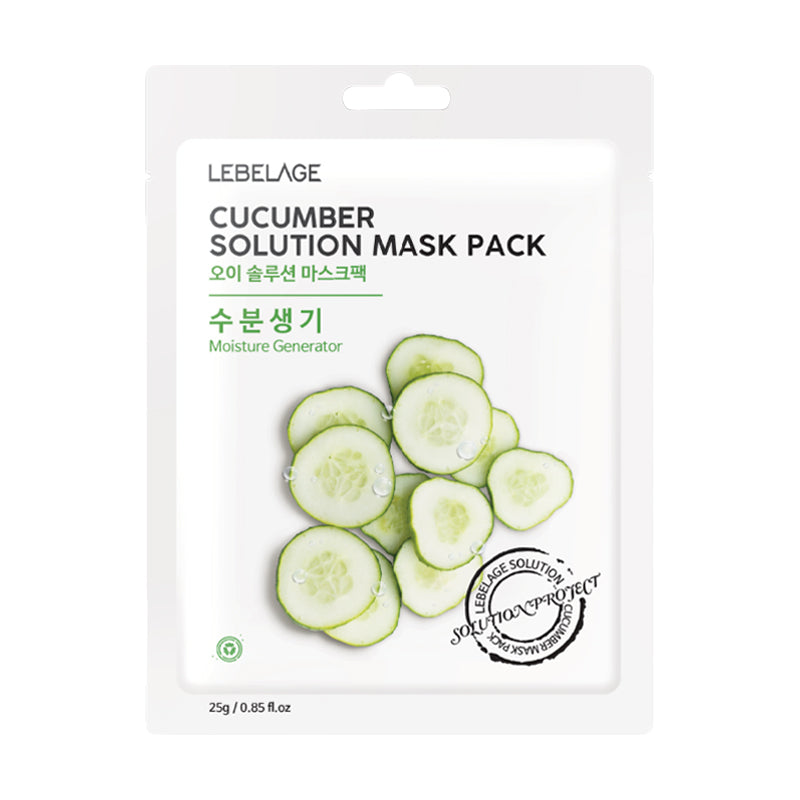 LEBELAGE Cucumber Solution Mask Pack 10pk