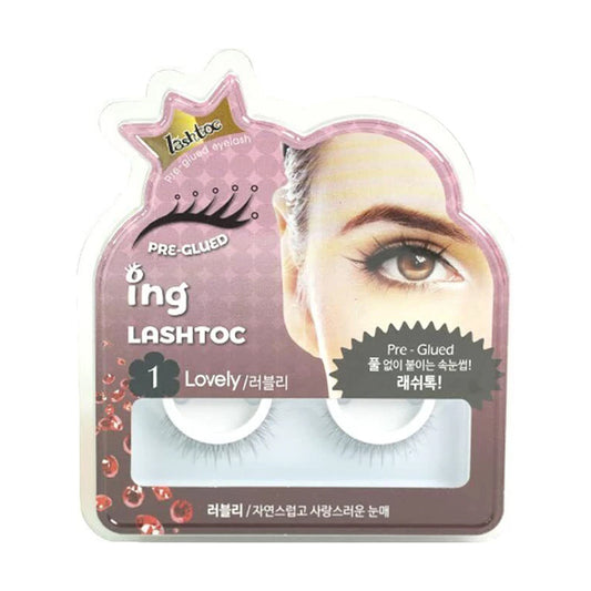 Lashtoc Pre-Glued False Eyelashes-1 Lovely 1pair