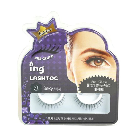 Lashtoc Pre-Glued False Eyelashes-3 Sexy 1pair
