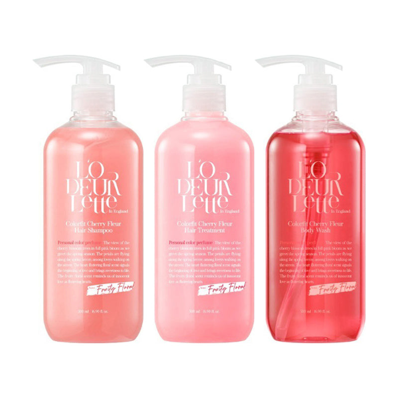L'ODEURLETTE Fruity Floral Colorfit Cherry Fleur Hair & Body 500ml*3