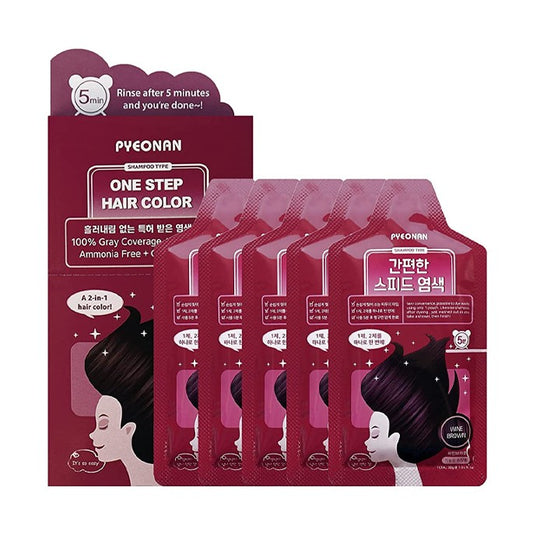 One Step Hair Color-Wine Brown 5pcs